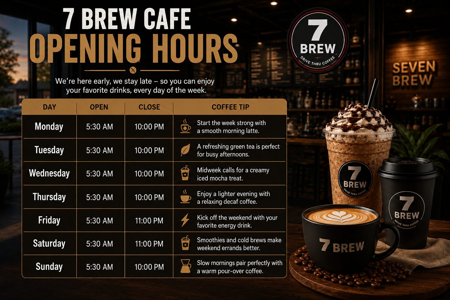 7 brew coffeee hours